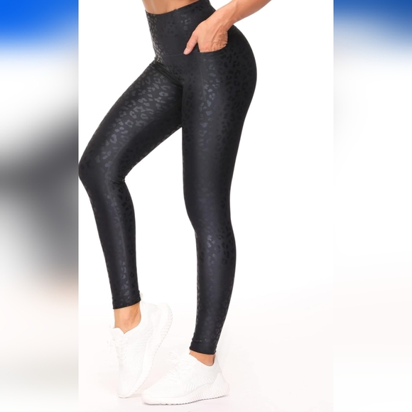 DRAGON FIT Women's Leggings High Waist Tummy Control Yoga Pants with Pockets - Picture 2 of 7